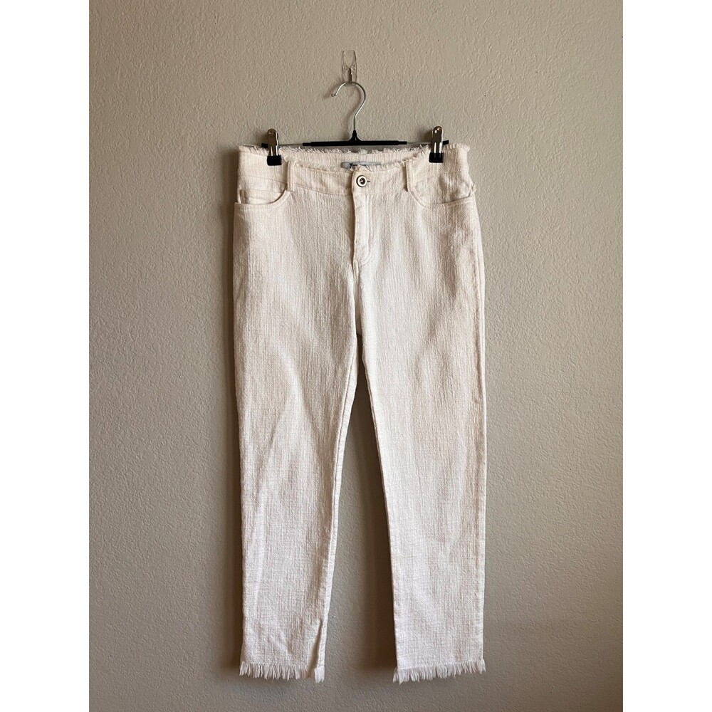 T ALEXANDER WANG Women's Woven Cotton Fray Hem Jean in White Size 25